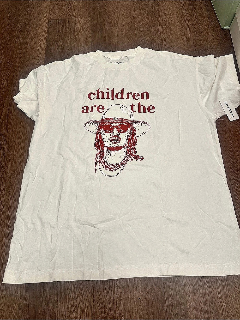 Children Are The Future Graphic Tee Cotton White & Red Size Medium NWT